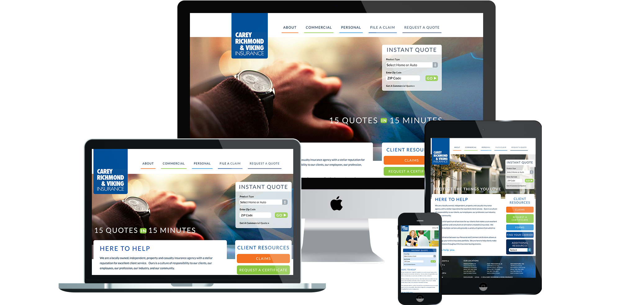 Carey, Richmond &amp; Viking Insurance Responsive Web Design and Development