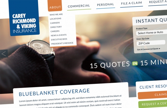 Carey, Richmond & Viking Insurance Responsive Web Design and Development